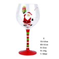thumbnail image 1 of Juego de copas de vino navideñas pintadas a mano, copa de vino pintada de colores cristalinos, 1 of 4