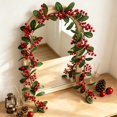 thumbnail image 5 of Aurorax Christmas Wreaths for Front Door,Christmas Garland 5.9ft Rustic Berries Garland for Fireplace Wall Porch, 5 of 6