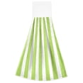 thumbnail image 7 of Dailycode Kitchen Wash Cloths with Hanging Loops Absorbent Absorbent Quick Drying Hand Towels, 2 Pack, Apple Green and White Stripes, 7 of 7