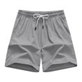 thumbnail image 5 of Mens Shorts Athletic Elastic Waist Drawstring Sports Solid Color Shorts Outdoor Casual Beach Shorts Gray XXXL, 5 of 6
