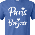 thumbnail image 4 of Inktastic Paris Bonjour with Hearts in White Text T-Shirt, 4 of 5
