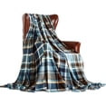 thumbnail image 6 of Merrylife Throw Blanket Decorative Home Couch Outdoor Travel Use Blue Plaid 90" x 102", 6 of 7