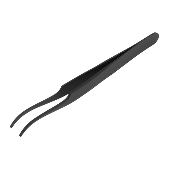 Unique Bargains 1 Pc Round-headed Eyelashes Tweezers for Bathroom Black Stainless Steel