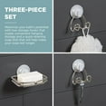 thumbnail image 6 of Zenna Home Rustproof Soap Dish and 2 Storage Hooks Set, Adhesive or Suction Mount, Stainless Steel, 6 of 6