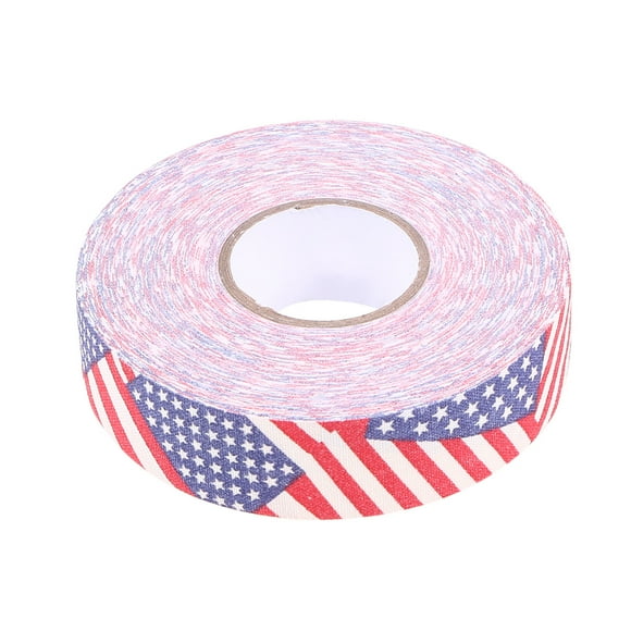 2.5cmx25m Hockey Stick Tape Stars and Stripes Pattern Sticky Tape Anti-slip Wear-resistant Sports Waterproof Tape Hockey Stick Wrapper