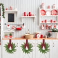 thumbnail image 3 of Mini Wreaths for Cabinets Small Christmas Kitchen Cabinet Wreaths with Bow Artificial Norfolk Pine Hanging Wreath Outdoor Indoor Wreaths for Front Door Window Fireplace Chairs Wall Stairs Home Decor, 3 of 5
