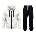 thumbnail image 3 of MXALUOB Men's Tracksuits Cargo Jogger Set Full Zip Hoodie & Elastic Waist Pants 2 Piece Outfits Casual Athletic Clothing for Hiking, 3 of 7
