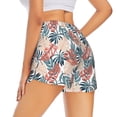 thumbnail image 3 of Xecao's Tropical Leaves for a double-layer running short for women, perfect for gym, tennis, and more, featuring a convenient pocket., 3 of 9