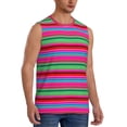 thumbnail image 2 of Fotbe Colorful Mexican Stripes Men's Camiseta sin Mangas Estampada para Hombres, Playera Casual para Gimnasio, Entrenamiento, Playa-3X-Large, 2 of 7