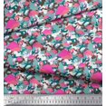 thumbnail image 2 of Soimoi polyester Crepe Fabric Camouflage Texture & Flamingo Bird Decor Fabric Printed Yard 52 Inch Wide, 2 of 3