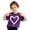 Purple, variant on Girls Summer Tops Heart Printed Crewneck Printed Cotton Tee Tops Relaxed Fit School Shirts for Kids Yellow Hanukkah Summer Blouse for Girls