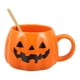 thumbnail image 4 of FELTECHELECTR 1 juego de taza de calabaza para Halloween, taza de agua con asa, taza de café de cerámica, taza de té con cuchara, 4 of 5