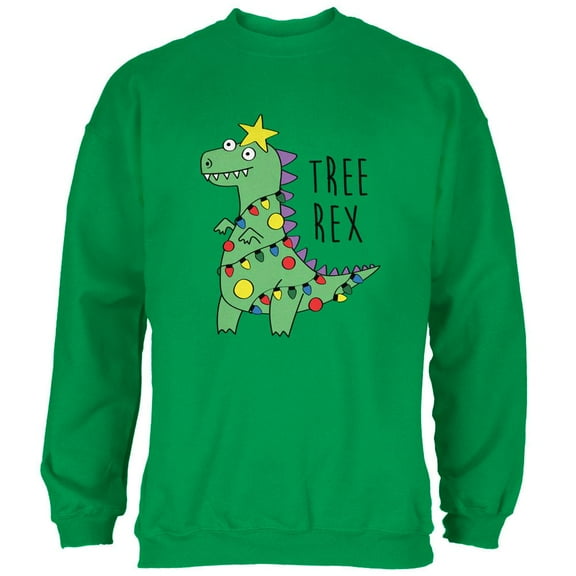 Christmas Tree Rex T-Rex Funny Dinosaur Mens Sweatshirt Irish Green SM