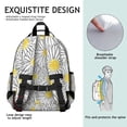 thumbnail image 5 of White Daisy Flower Black Lines Pattern Backpack for School,Cute School Bag,Schoolbag with Adjustable Shoulder Straps & Padded Back,15.25"x11.5"x5.25", 5 of 5