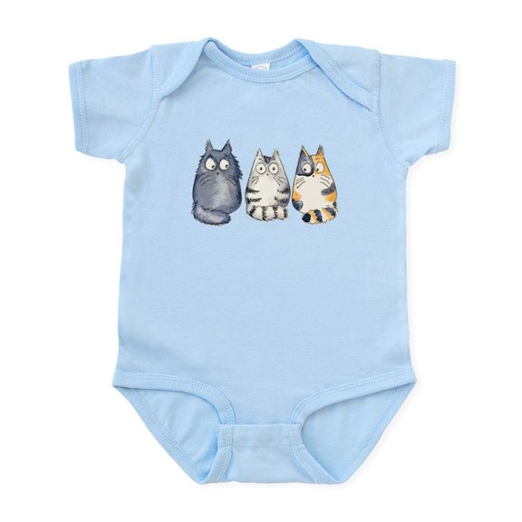 CafePress - Three 3 Cats Infant Bodysuit - Baby Light Bodysuit, Size Newborn - 24 Months