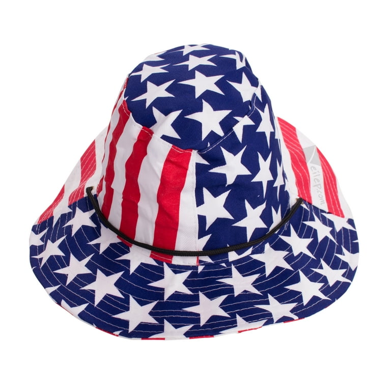 Red white and blue bucket on sale hat
