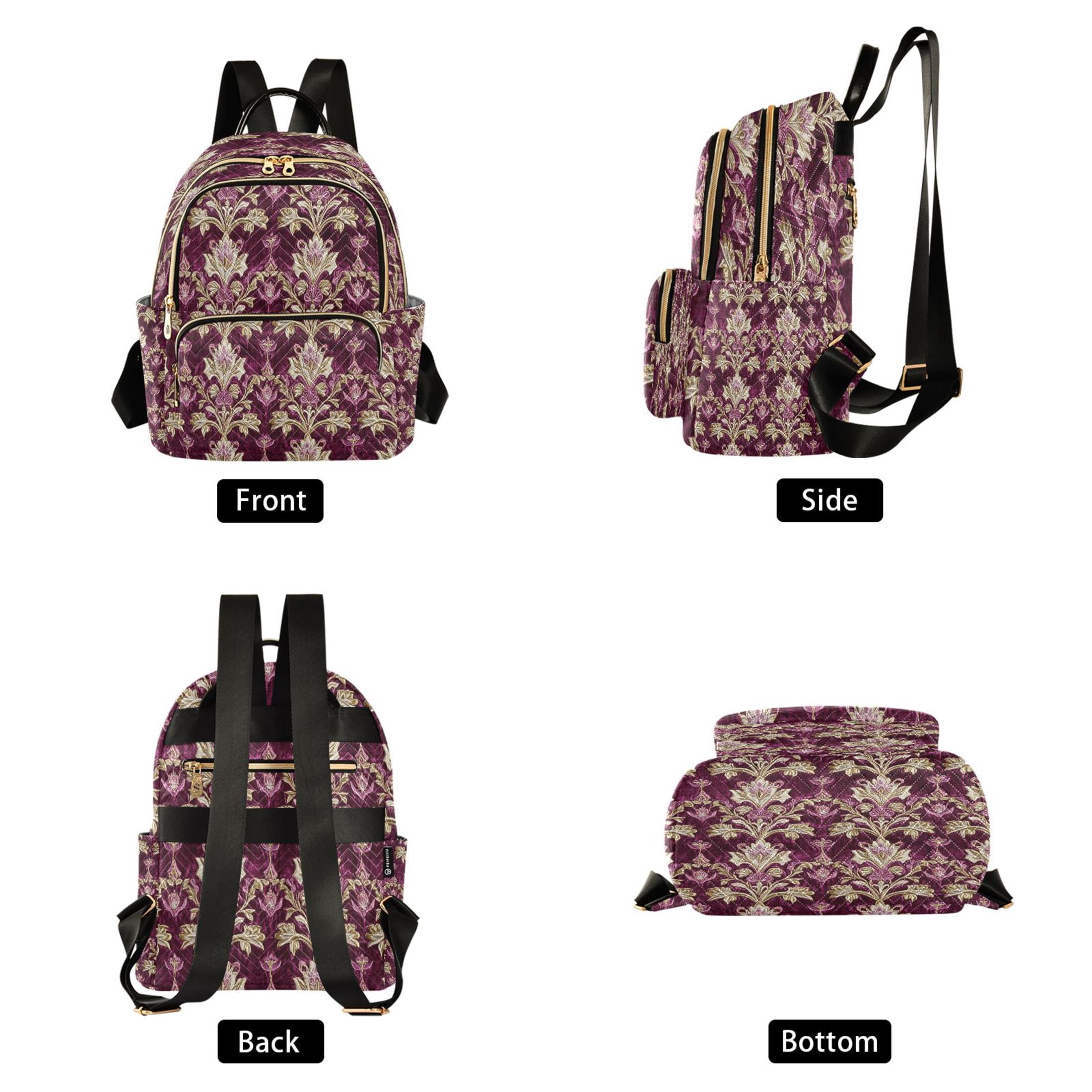 Floral Baroque Backpack Casual Floral Baroque Backpack for School,College and Travel  main image 3