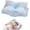 01 Blue, variant on Cervical Neck Pillow - Memory Foam Pillow for Neck Support and Pain Relief, Ergonomic Contour Pillow for Side Back and Stomach Sleepers, Soft and Cooling Ice Silk Washable Pillowcase