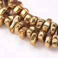 thumbnail image 3 of Electroplated Non-magnetic Synthetic Hematite Beads Strands Nuggets Golden Plated 4~6x5~12x3mm Hole: 0.7mm about 100pcs/strand 15.7 inch(40cm), 3 of 3