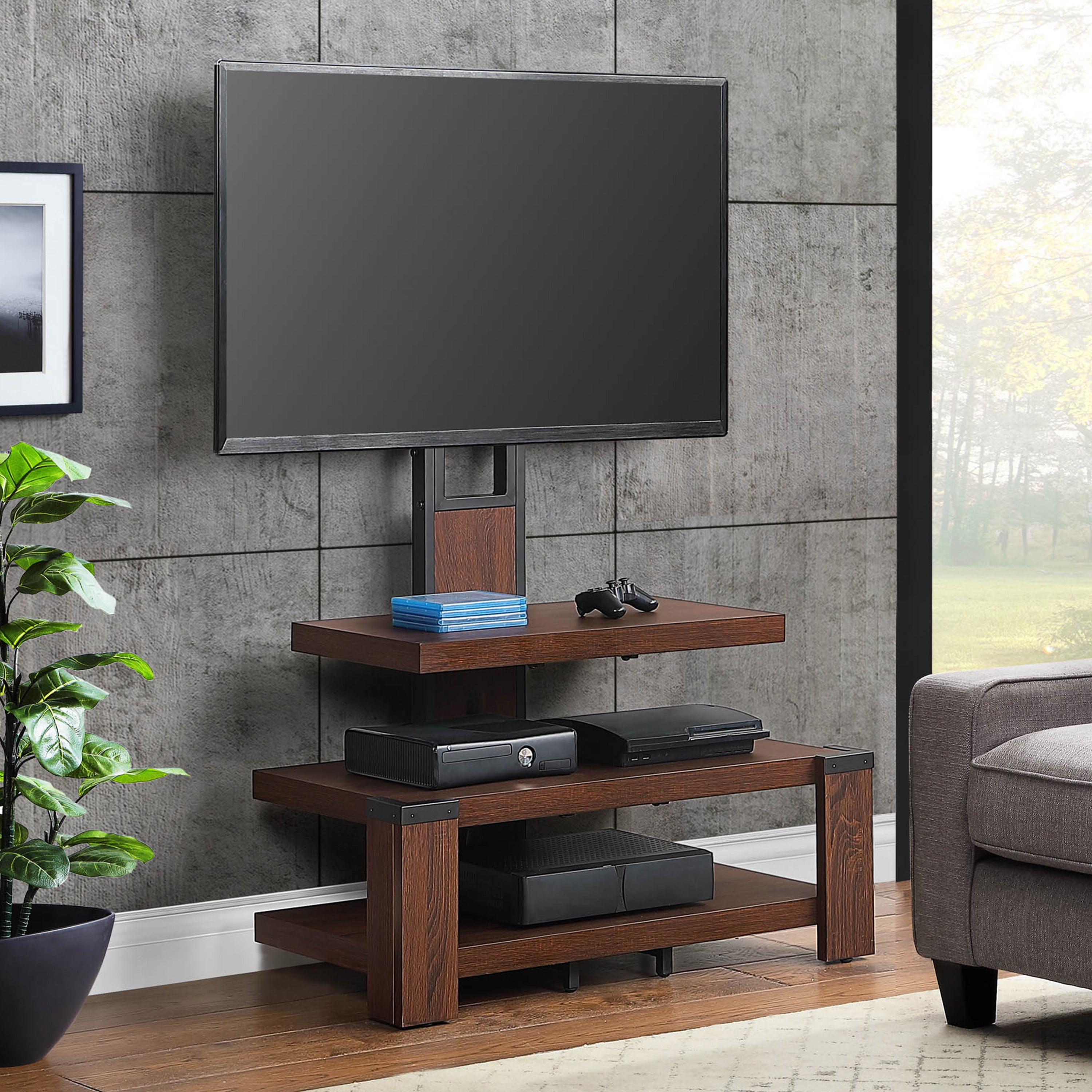 Whalen 3 Shelf Television Stand With Floater Mount For Tvs Up To 55
