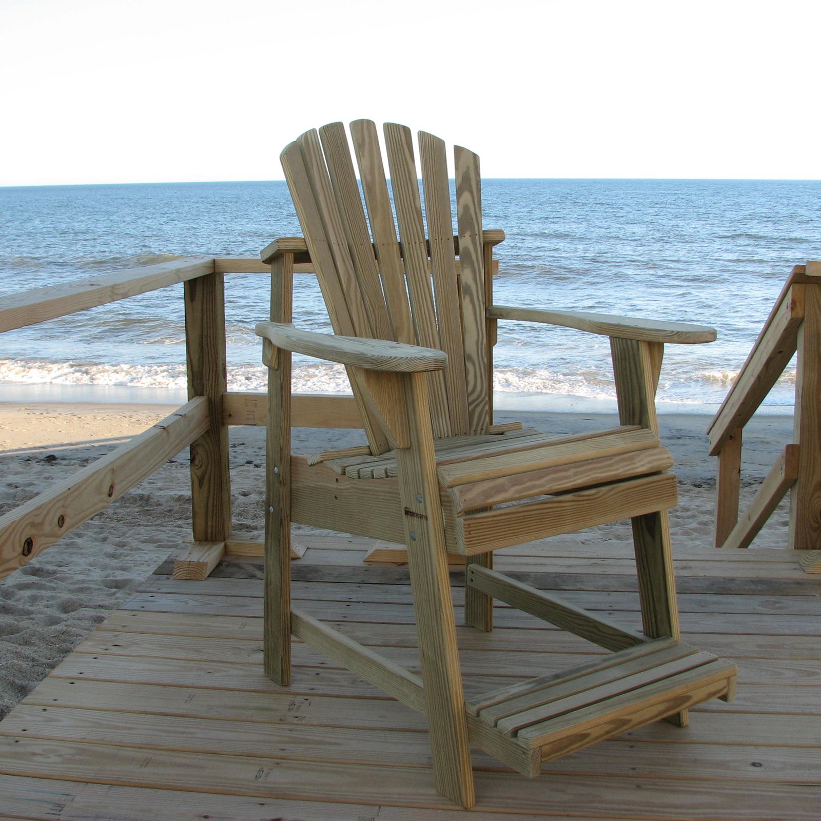 Weathercraft Designers Choice Treated Balcony Adirondack Chair with Footrest - Natural - image 5 of 8