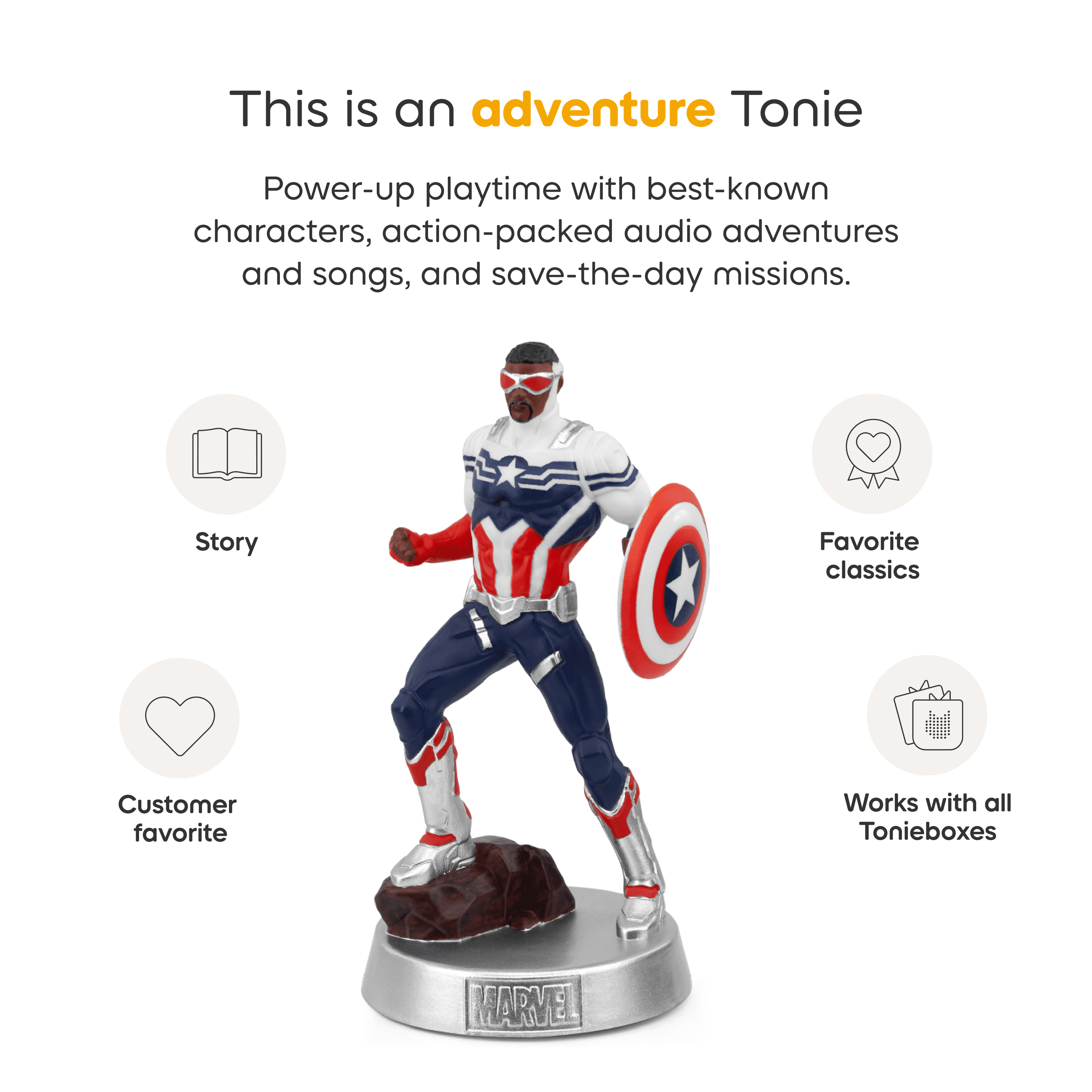 tonies Captain America Audio Toy Figure by Marvel , Age Group 7+