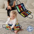 thumbnail image 2 of Tablero ocupado para niños pequeños, juguetes para aprender habilidades motoras finas, tablero sensorial educativo con hebillas, actividades para niños pequeños para viajar, coche, avión Xemadio WMZL-1331-1, 2 of 6