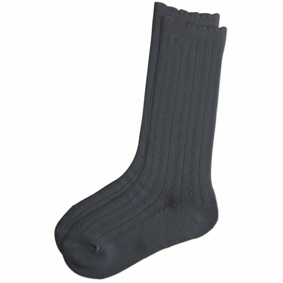TELOLY Girls Knee High Socks,90-105Cm Knee High Socks,Lightweight Fabric Knee Socks,Gray,Xs