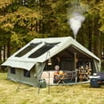 thumbnail image 1 of MELLCOM 13x10FT Inflatable Tents for Camping, 6-12 Person Spacious Air Glamping Tents with Skyscreen, PVC 2 Door, Stove Jack, Mosquito Screen, 300D Oxford Waterproof Blow Up Tent for Camping & Hiking, 1 of 7