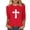 Red, variant on Yievot 3/4 Length Sleeve Womens Easter Shirts Graphic Printed Tee Loose Crew Neck Womens Tops