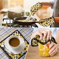 thumbnail image 4 of Black White Checker Sunflower Pattern Kitchen Oven Mitt and Pot Holder Sets 2 Pcs for Baking, Cooking and Grilling, Heat Resistant Up To 392 °F, 4 of 7