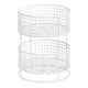 thumbnail image 1 of Cesta Organizadora Metálica con Diseño de Doble Capa para Almacenamiento Eficiente en Cocina Incluye Cesta para Frutas Soporte Organizador de Malla y blanco, 1 of 8