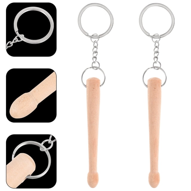 FESTFENDS 2pcs Novelty Design Drum Key Chain for Daily Use Key Attachment Khaki