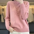 thumbnail image 7 of AGWOLF Lightweight Sweaters for Women Cozy Lightweight Knit Jumper Tops Casual Sideling Button Long Sleeve Pullover, 7 of 7