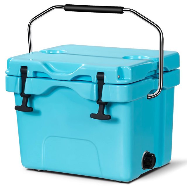 Hielera aislante Cooler COSTWAY de 16 cuartos de galón y 24 latas, azul
