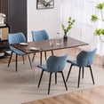thumbnail image 3 of YOUNIKE Upholstered Dining Chairs Set of 2, Faux Leather Kitchen Chairs, Modern Side Chairs, Wide Curved Back, Metal Legs, Blue, 3 of 15