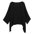 thumbnail image 3 of Dtydtpe 2024 Clearance Sales, Plus Size Tops for Women, Womens Ladies Casual Plus Size Loose Cotton Linen Solid Color Tops Shirt Blouse Womens Tops Black, 3 of 6