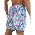thumbnail image 4 of Arvbitana Men Quick Dry Beach Shorts Elastic Print Jogger Shorts with Pocket Liners Summer Casual Loose Swim Trunks, 4 of 5