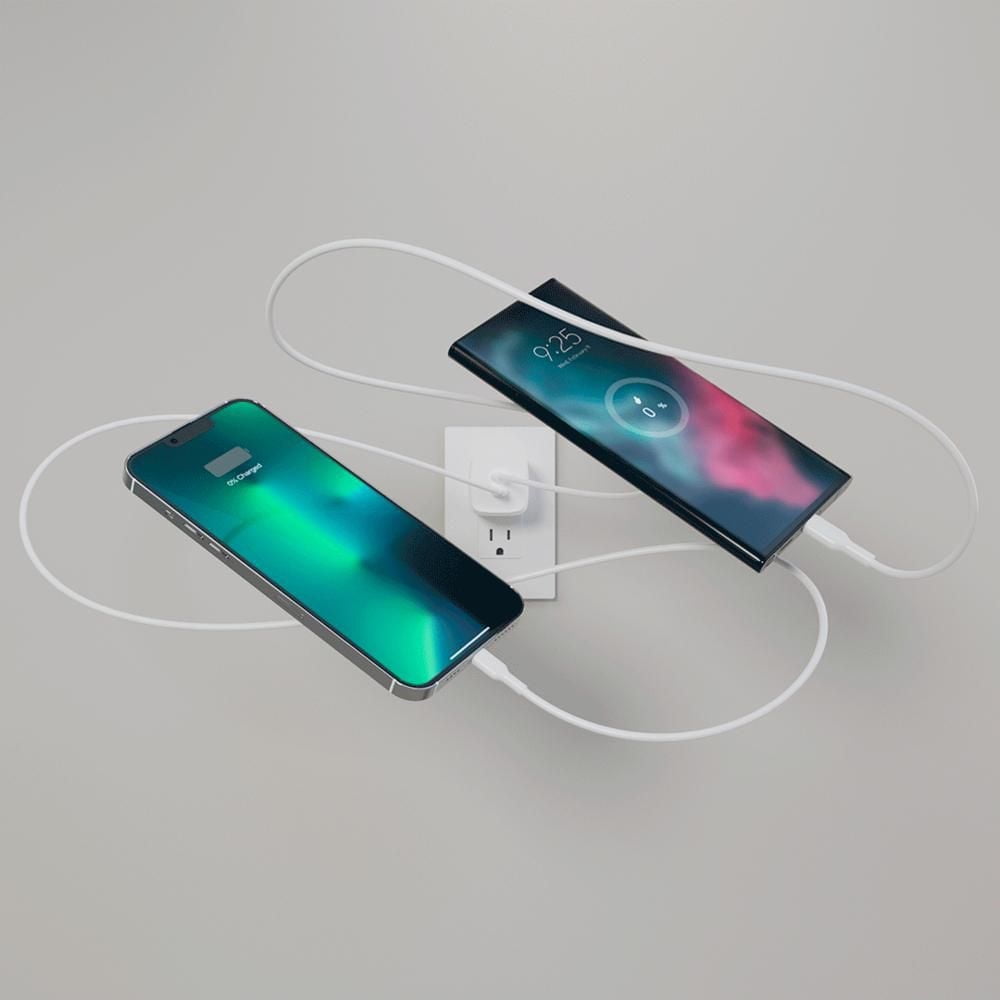 Belkin Chargeur Mural BoostCharge Pro Dual USB-C GaN avec PPS 65W Blanc