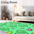 thumbnail image 2 of ODIKA 4'x6' Machine Washable Non-Slip Area Rug, Underwater Coral Reef Scene with Fish and Nautilus Shell Accents High Traffic Rug, Green, 729590, 2 of 7