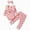 R635-Pink, variant on NOLDARES Infant Baby Girls Outfit Sets Ruffle Long Sleeves Romper Tops Bowknot Pants with Headband 3pcs Baby Girls Pant Sets,Wine,3-6 M