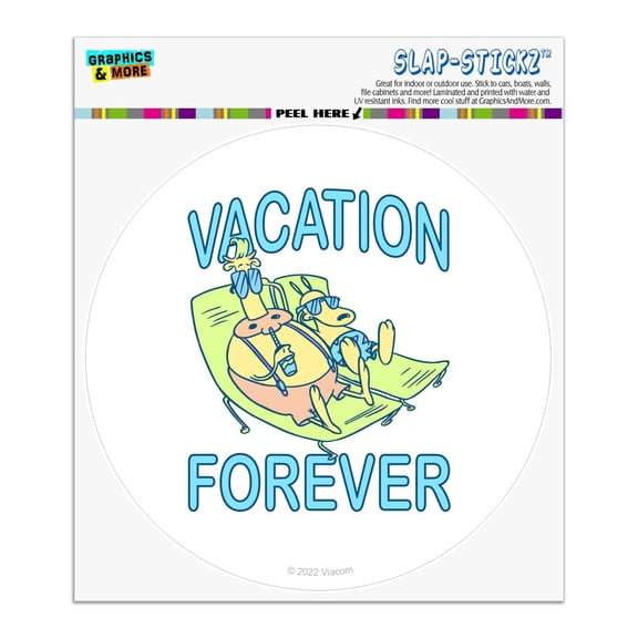 Rocko's Modern Life Vacation Forever Automotive Car Window Locker Circle Bumper Sticker