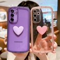 thumbnail image 4 of Compatible with Samsung Galaxy A54 5G Phone Case Women Cute 3D Love Heart Case Camera Lens Protection Soft Shockproof Clear Case for Galaxy A54 6.4 inch (Black), 4 of 6