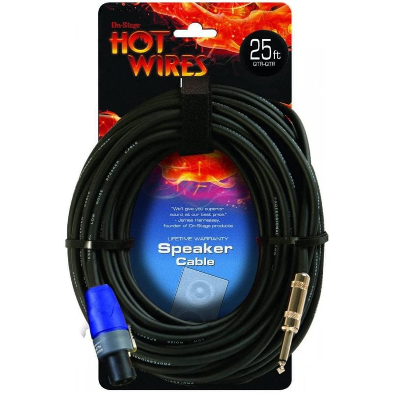 On-Stage Stands Speakon Cable with Neutrik Connectors (25', NL2-QTR) (SP14-25SQ)