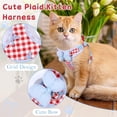 thumbnail image 4 of Cat Vest Harness and Leash Set for Walking Escape Proof, Adjustable Kitten Harness and Leash Set Breathable Mesh with Bow Harness for Kitty Puppy Bunny(Blue Plaid, L), 4 of 6