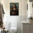 thumbnail image 4 of Aaheei Classical Mona Lisa Painting Canvas Wall Art, Funny Vintage Bathroom Poster, Amusing Toilet Art Prints, Girl Pinching Nose Humor, 4 of 5
