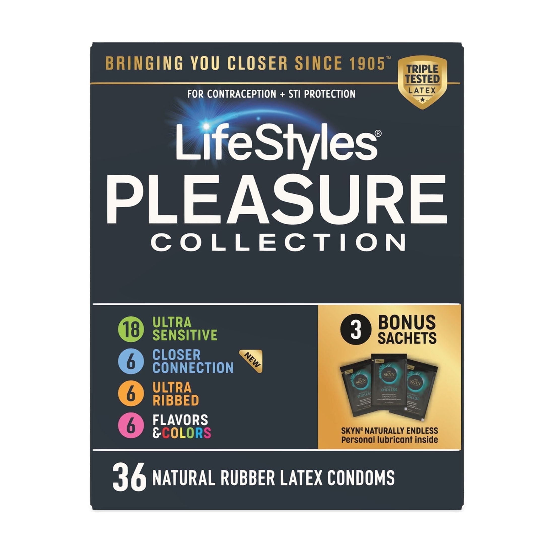 LifeStyles Ultra Sensitive Condoms - Premium Lubricated, Flared Shape, and  Triple-Tested for Comfort - 100 Count