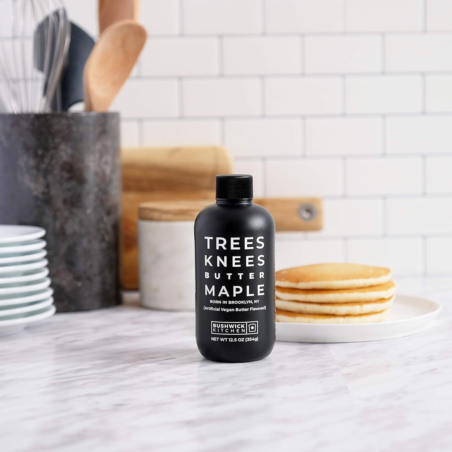 Trees Knees Butter Maple Syrup with Sea Salt, Vegan, Gluten-Free, Paleo-friendly, Grade A, Organic, Infused with Sweet and Savory Flavor, 11.5oz
