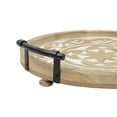 thumbnail image 6 of SOFE Rustic Wooden Serving Table Tray, Round, 17.3" x 15.7" x 3.7", Wood, 6 of 8