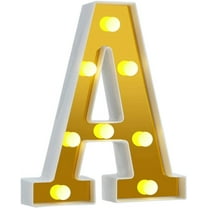 LED Letter Lights Sign Light Up Letters Sign for Night Light Wedding/Birthday Party Battery Powered Christmas Lamp Home Bar Decoration(A)
